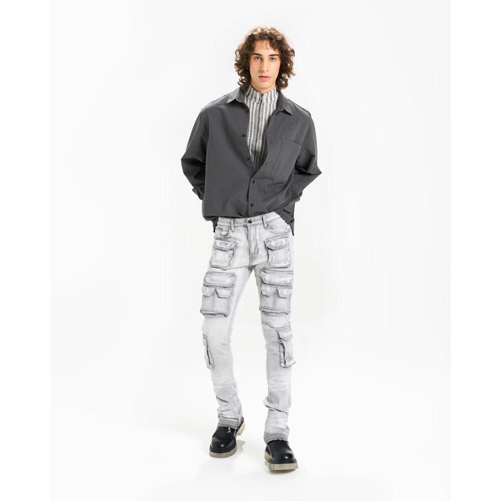 Waimea Men's Stacked Fit Jeans -‎ Grey Bleached